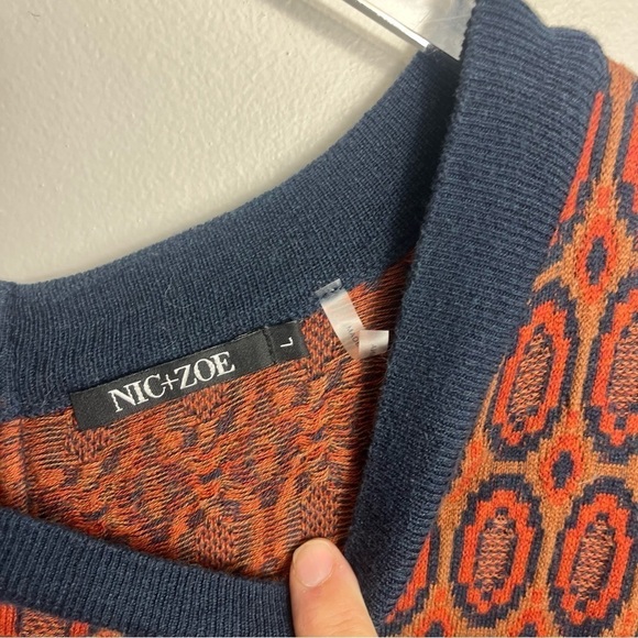 Nic Zoe Paisley print cotton blend Sweater size lage 1722 - Picture 2 of 3